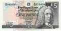 Royal Bank Of Scotland Plc 1 And 5 Pounds 5 Pounds, 30. 3.1999